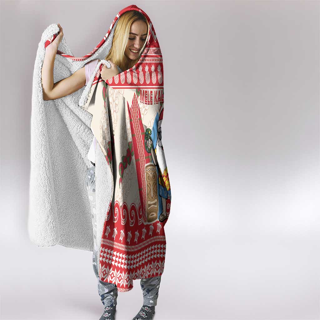 Hawaii Christmas Six Seven Hooded Blanket Mele Kalikimaka Funny Santa 67 Gen Alpha Slang - Polynesian Pride