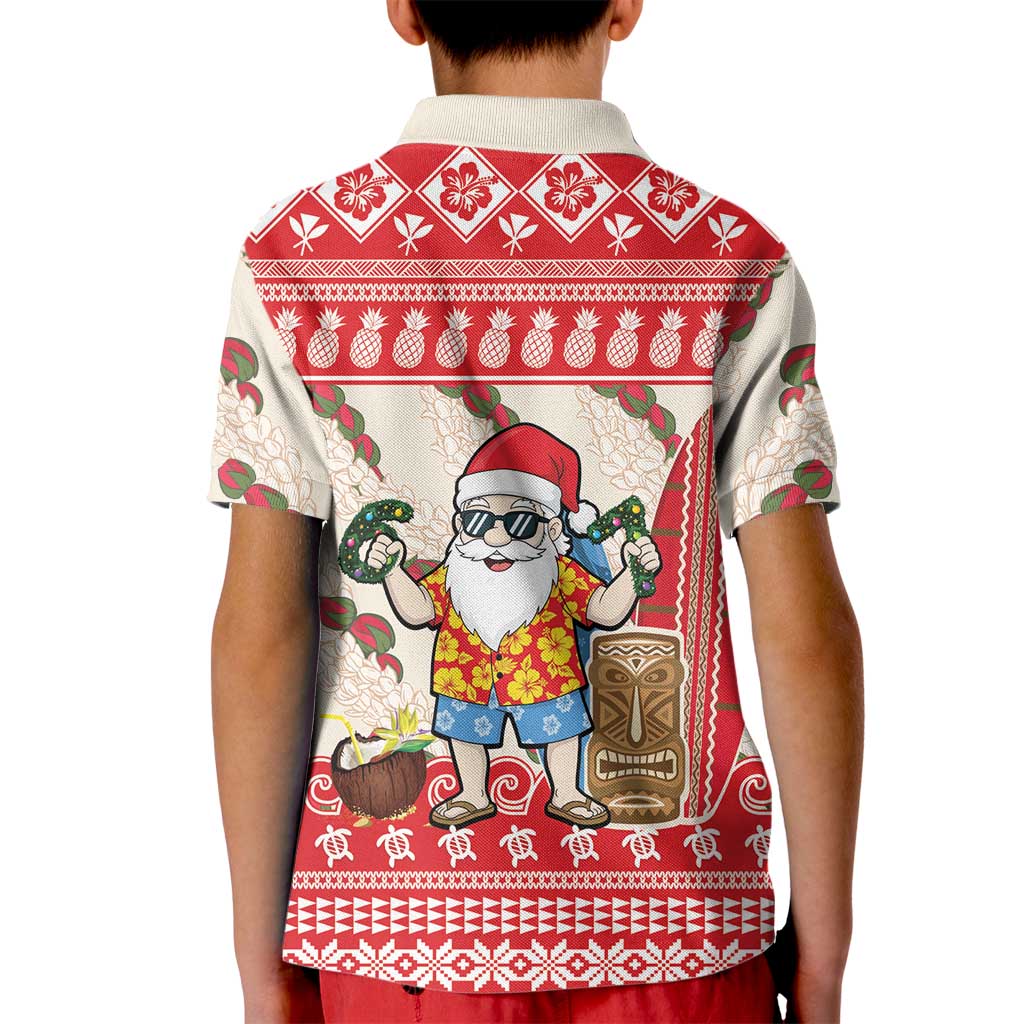 Hawaii Christmas Six Seven Kid Polo Shirt Mele Kalikimaka Funny Santa 67 Gen Alpha Slang - Polynesian Pride