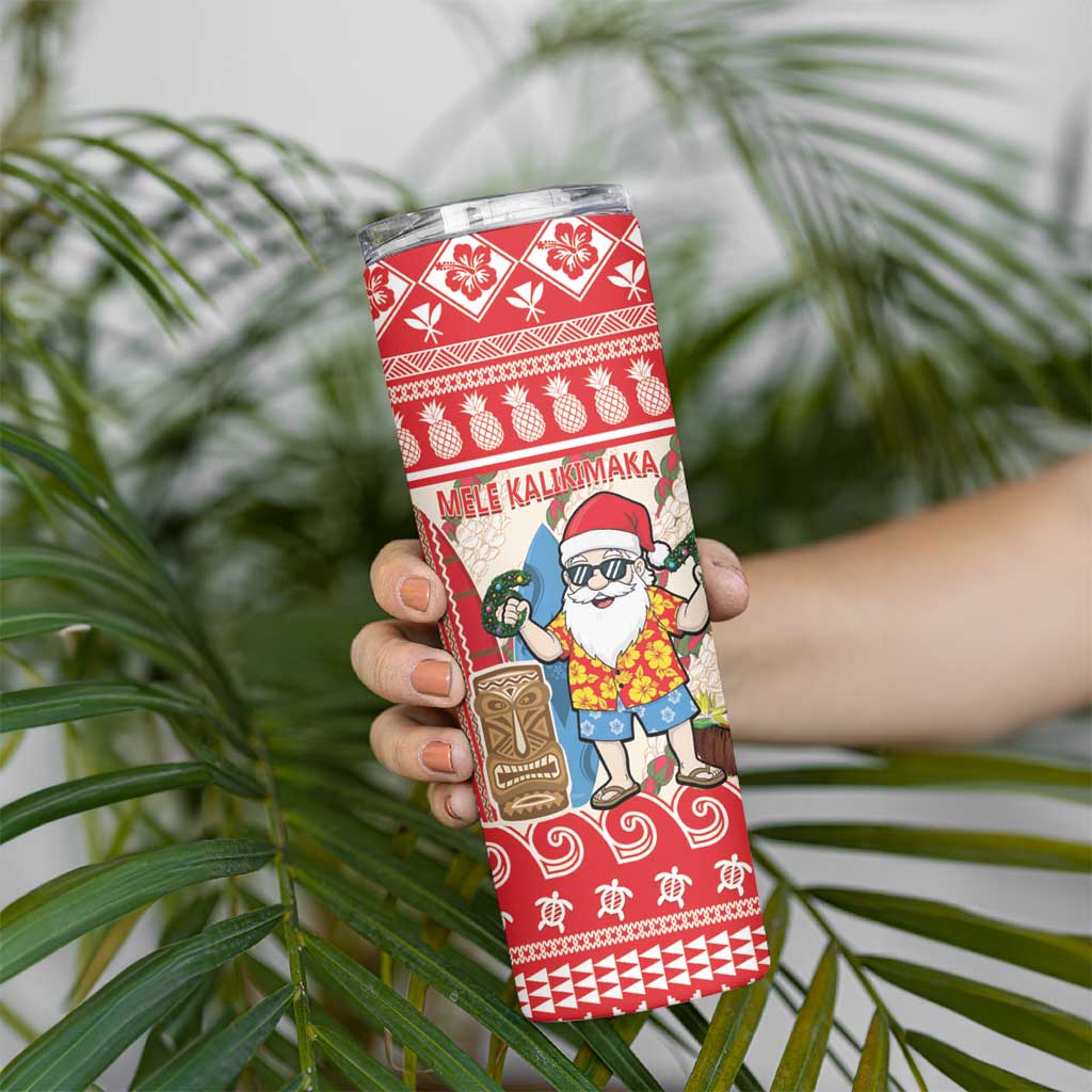 Hawaii Christmas Six Seven Skinny Tumbler Mele Kalikimaka Funny Santa 67 Gen Alpha Slang LT14 - Polynesian Pride