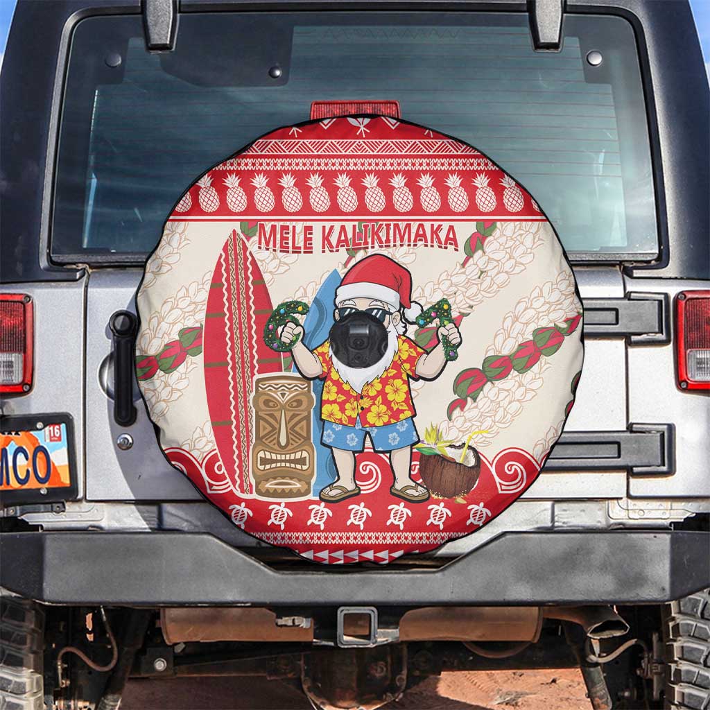 Hawaii Christmas Six Seven Spare Tire Cover Mele Kalikimaka Funny Santa 67 Gen Alpha Slang LT14 Red - Polynesian Pride
