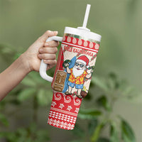 Hawaii Christmas Six Seven Tumbler With Handle Mele Kalikimaka Funny Santa 67 Gen Alpha Slang - Polynesian Pride