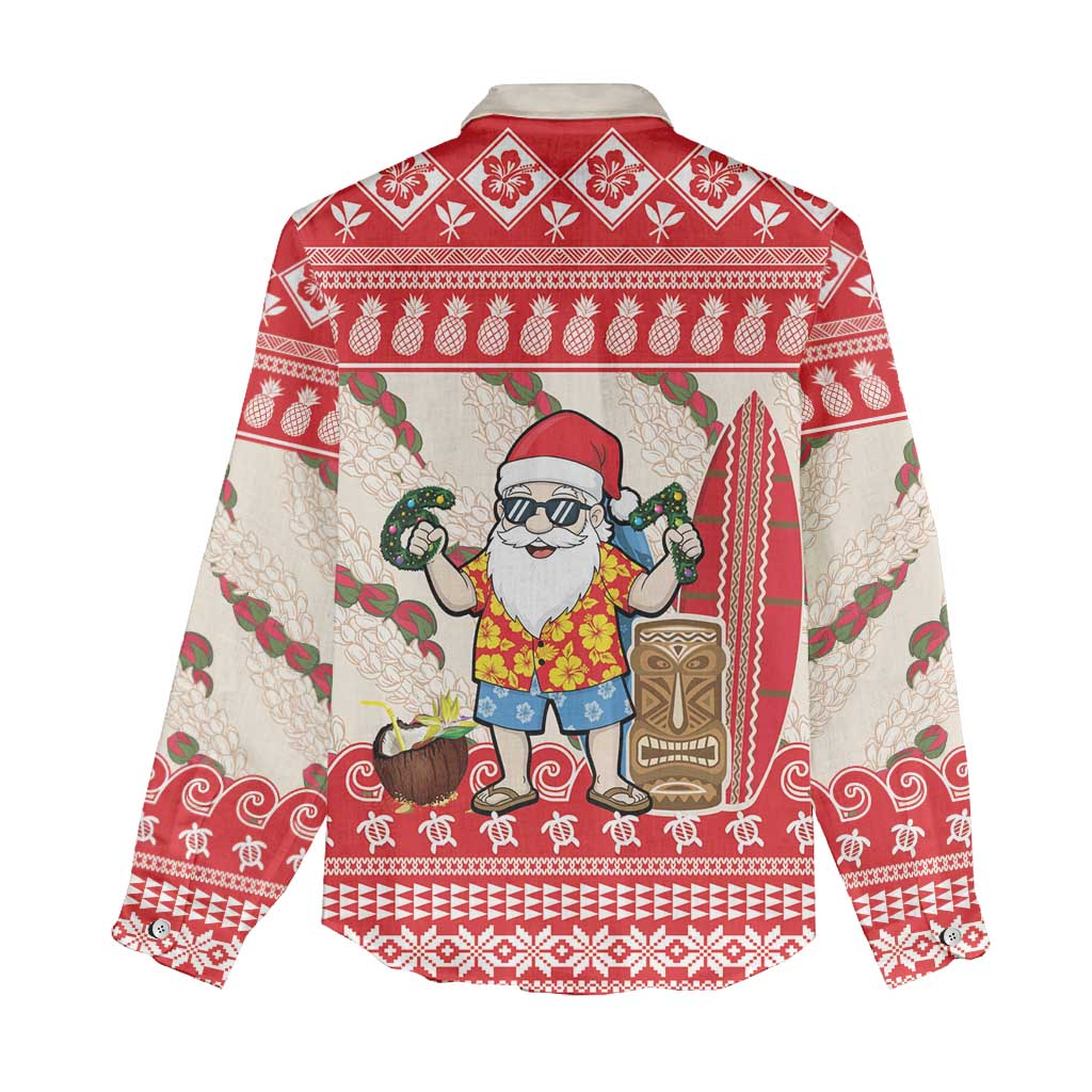 Hawaii Christmas Six Seven Women Casual Shirt Mele Kalikimaka Funny Santa 67 Gen Alpha Slang LT14 - Polynesian Pride