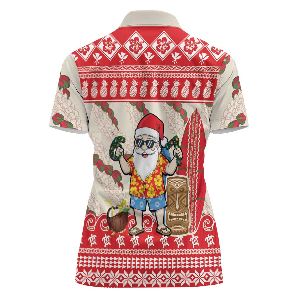 Hawaii Christmas Six Seven Women Polo Shirt Mele Kalikimaka Funny Santa 67 Gen Alpha Slang LT14 - Polynesian Pride