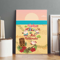 Aloha Hawaii Mele Kalikimaka Canvas Wall Art Beachy Funny Santa Hawaiian Lei LT14 - Polynesian Pride