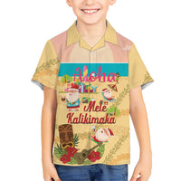 Aloha Hawaii Mele Kalikimaka Family Matching Off Shoulder Maxi Dress and Hawaiian Shirt Beachy Funny Santa Hawaiian Lei LT14 - Polynesian Pride