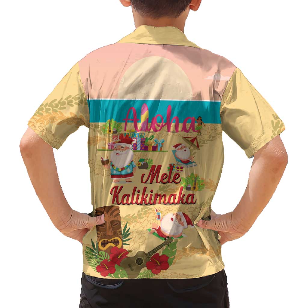 Aloha Hawaii Mele Kalikimaka Family Matching Tank Maxi Dress and Hawaiian Shirt Beachy Funny Santa Hawaiian Lei LT14 - Polynesian Pride