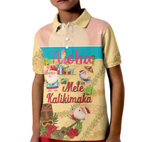 Aloha Hawaii Mele Kalikimaka Kid Polo Shirt Beachy Funny Santa Hawaiian Lei - Polynesian Pride