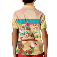 Aloha Hawaii Mele Kalikimaka Kid Polo Shirt Beachy Funny Santa Hawaiian Lei - Polynesian Pride