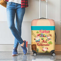 Aloha Hawaii Mele Kalikimaka Luggage Cover Beachy Funny Santa Hawaiian Lei LT14 - Polynesian Pride