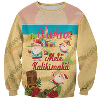 Aloha Hawaii Mele Kalikimaka Sweatshirt Beachy Funny Santa Hawaiian Lei LT14 Unisex Yellow - Polynesian Pride
