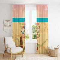 Aloha Hawaii Mele Kalikimaka Window Curtain Beachy Funny Santa Hawaiian Lei LT14 - Polynesian Pride
