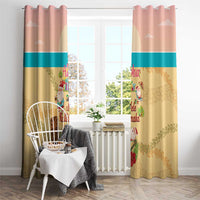 Aloha Hawaii Mele Kalikimaka Window Curtain Beachy Funny Santa Hawaiian Lei LT14 - Polynesian Pride