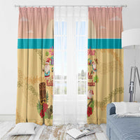 Aloha Hawaii Mele Kalikimaka Window Curtain Beachy Funny Santa Hawaiian Lei LT14 - Polynesian Pride