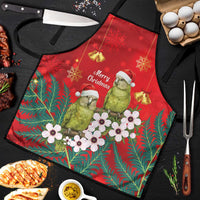 New Zealand Kakapo Christmas Apron Owl Parrot Santa Sliver Fern Manuka - Red - Polynesian Pride