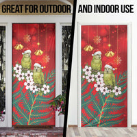 New Zealand Kakapo Christmas Door Cover Owl Parrot Santa Sliver Fern Manuka - Red - Polynesian Pride