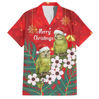 New Zealand Kakapo Christmas Family Matching Tank Maxi Dress and Hawaiian Shirt Owl Parrot Santa Sliver Fern Manuka - Red - Polynesian Pride