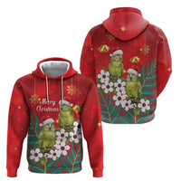 New Zealand Kakapo Christmas Hoodie Owl Parrot Santa Sliver Fern Manuka - Red - Polynesian Pride