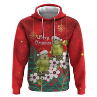 New Zealand Kakapo Christmas Zip Hoodie Owl Parrot Santa Sliver Fern Manuka - Red - Polynesian Pride