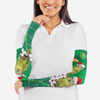 New Zealand Kakapo Christmas Arm Sleeves Owl Parrot Santa Sliver Fern Manuka - Green - Polynesian Pride