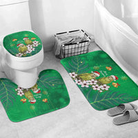 New Zealand Kakapo Christmas Bathroom Set Owl Parrot Santa Sliver Fern Manuka - Green - Polynesian Pride