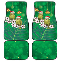 New Zealand Kakapo Christmas Car Mats Owl Parrot Santa Sliver Fern Manuka - Green - Polynesian Pride