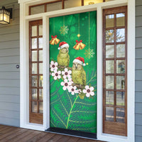 New Zealand Kakapo Christmas Door Cover Owl Parrot Santa Sliver Fern Manuka - Green - Polynesian Pride