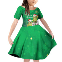 New Zealand Kakapo Christmas Family Matching Off Shoulder Short Dress and Hawaiian Shirt Owl Parrot Santa Sliver Fern Manuka - Green - Polynesian Pride