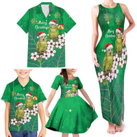 New Zealand Kakapo Christmas Family Matching Tank Maxi Dress and Hawaiian Shirt Owl Parrot Santa Sliver Fern Manuka - Green - Polynesian Pride