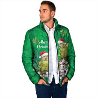 New Zealand Kakapo Christmas Padded Jacket Owl Parrot Santa Sliver Fern Manuka - Green - Polynesian Pride