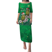 New Zealand Kakapo Christmas Puletasi Owl Parrot Santa Sliver Fern Manuka - Green - Polynesian Pride