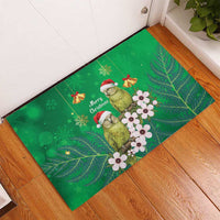 New Zealand Kakapo Christmas Rubber Doormat Owl Parrot Santa Sliver Fern Manuka - Green - Polynesian Pride