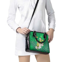 New Zealand Kakapo Christmas Shoulder Handbag Owl Parrot Santa Sliver Fern Manuka - Green - Polynesian Pride