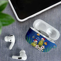 New Zealand Kakapo Christmas AirPods Case Owl Parrot Santa Sliver Fern Manuka - Blue - Polynesian Pride