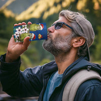 New Zealand Kakapo Christmas 4 in 1 Can Cooler Tumbler Owl Parrot Santa Sliver Fern Manuka - Blue - Polynesian Pride