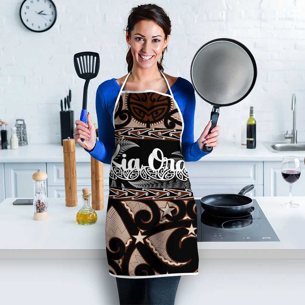 Kia Ora New Zealand Apron Aotearoa Proud Maori Silver Fern - Polynesian Pride