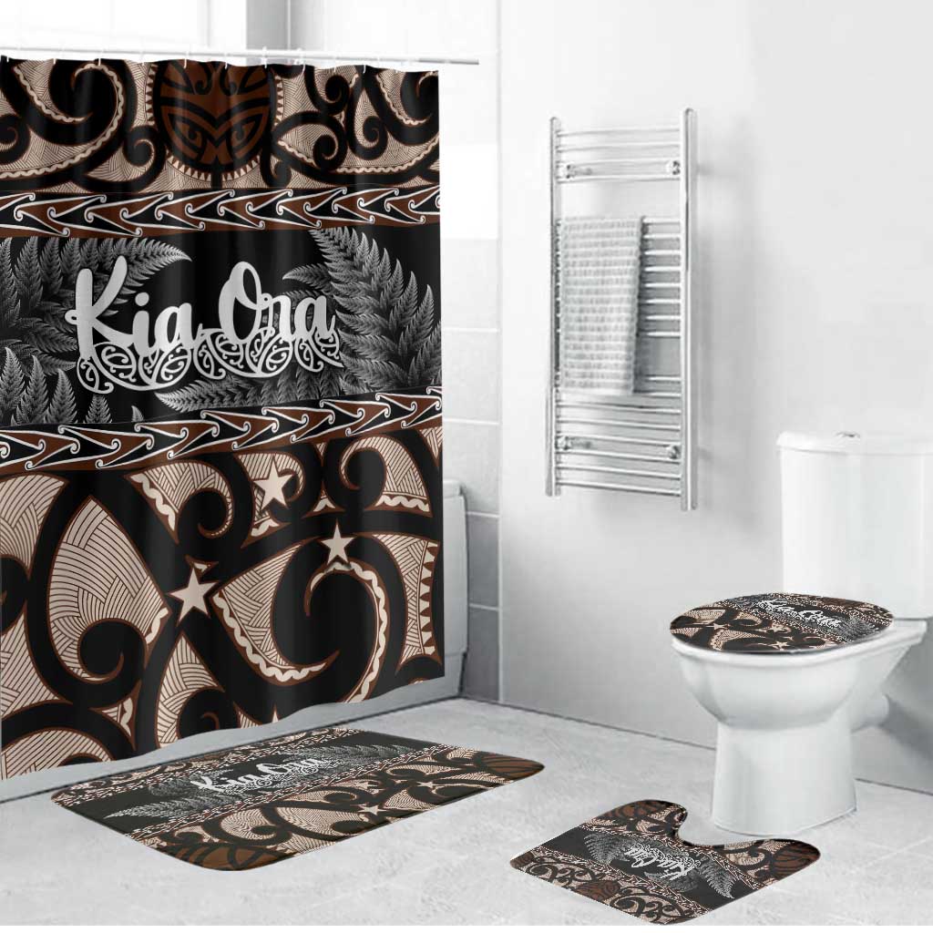 Kia Ora New Zealand Bathroom Set Aotearoa Proud Maori Silver Fern - Polynesian Pride