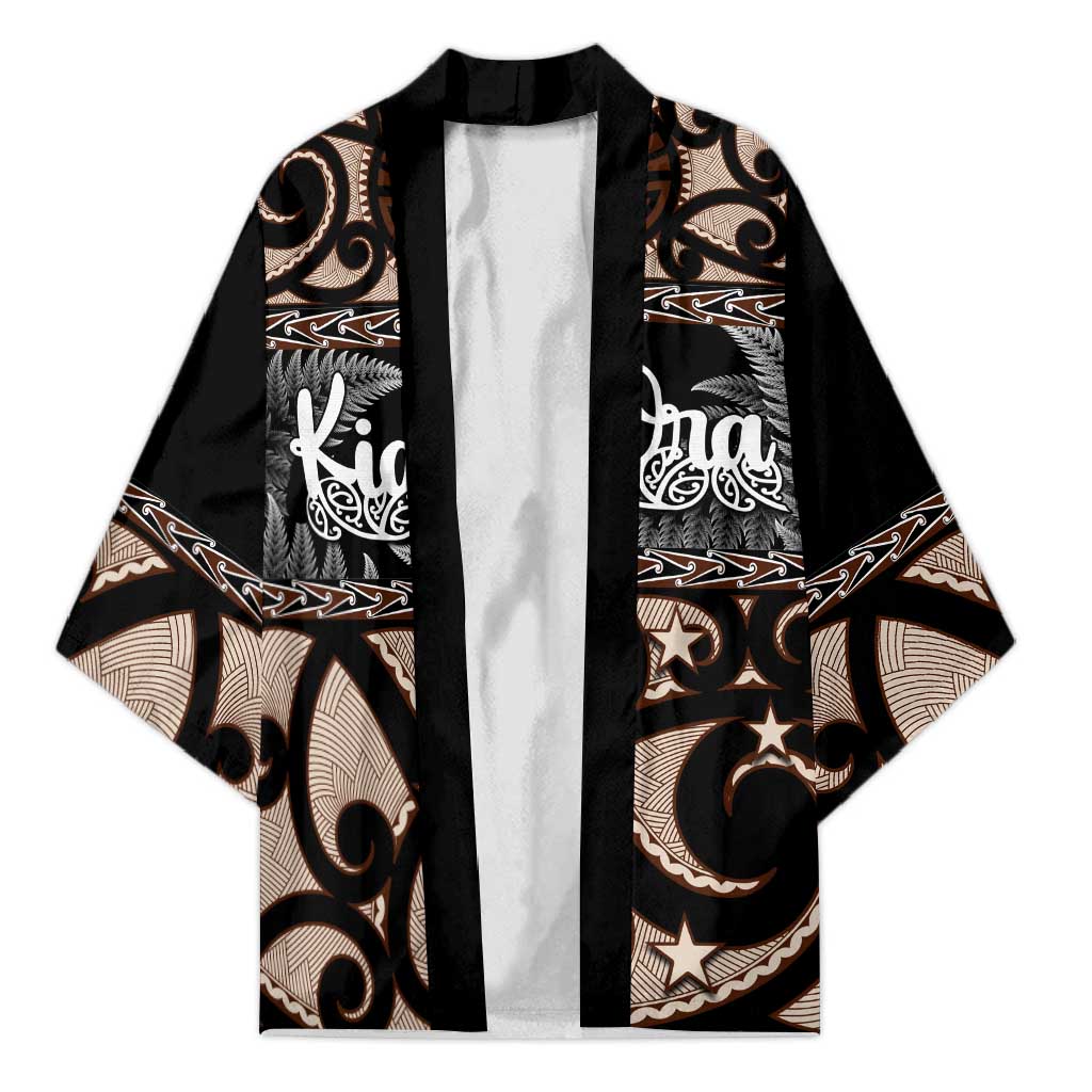 Kia Ora New Zealand Kimono Aotearoa Proud Maori Silver Fern - Polynesian Pride