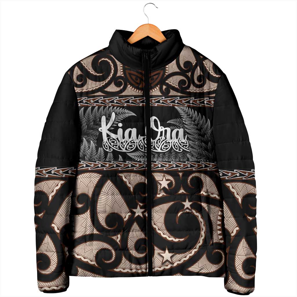 Kia Ora New Zealand Padded Jacket Aotearoa Proud Maori Silver Fern - Polynesian Pride