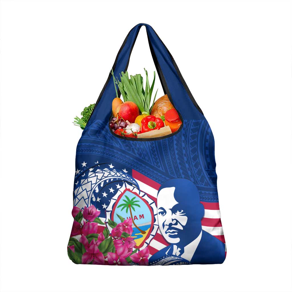 Guam Martin Luther King Jr Day Grocery Bag I Have A Dream Guahan Seal With Bougainvillea