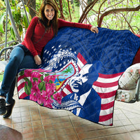 Guam Martin Luther King Jr Day Quilt I Have A Dream Guahan Seal With Bougainvillea LT14 - Polynesian Pride