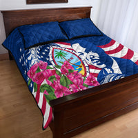Guam Martin Luther King Jr Day Quilt Bed Set I Have A Dream Guahan Seal With Bougainvillea LT14 - Polynesian Pride