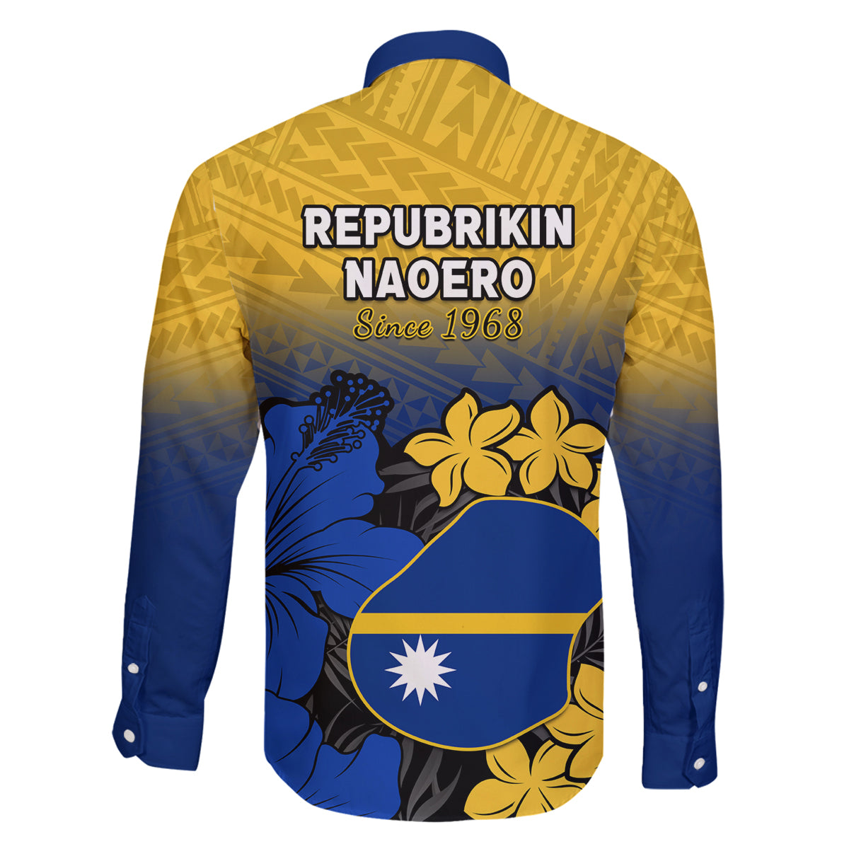 Nauru Independence Day Family Matching Summer Maxi Dress and Hawaiian Shirt Repubrikin Naoero Polynesian Pattern LT14 - Polynesian Pride