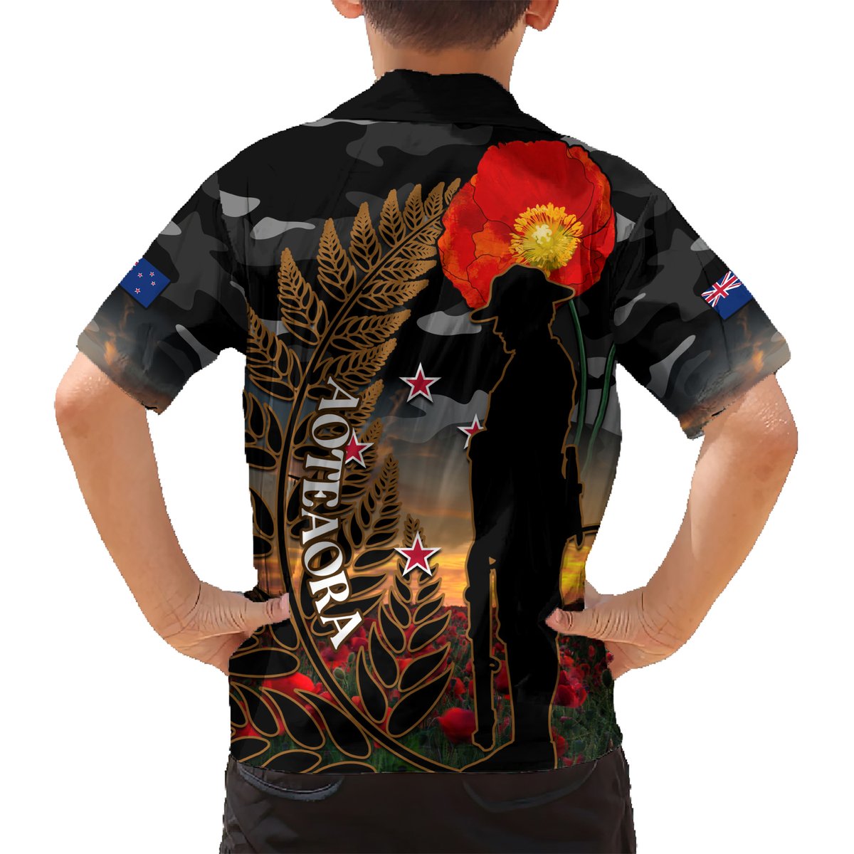 New Zealand ANZAC Day Hawaiian Shirt Lest We Forget Silver Fern With Camouflage LT14 - Polynesian Pride