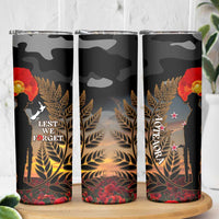 New Zealand ANZAC Day Skinny Tumbler Lest We Forget Silver Fern With Camouflage LT14 - Polynesian Pride