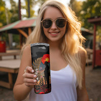 New Zealand ANZAC Day Skinny Tumbler Lest We Forget Silver Fern With Camouflage LT14 - Polynesian Pride