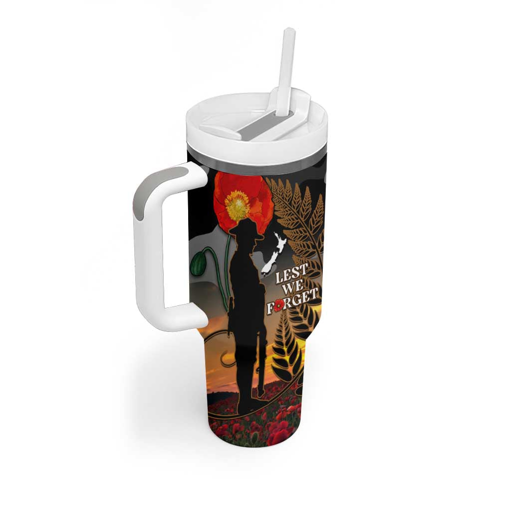 New Zealand ANZAC Day Tumbler With Handle Lest We Forget Silver Fern With Camouflage