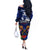 Australia And New Zealand ANZAC Day Off The Shoulder Long Sleeve Dress Lest We Forget Silver Fern With Golden Wattle LT14 - Polynesian Pride