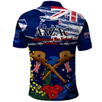 Australia and New Zealand ANZAC Day Polo Shirt - Lest We Forget Silver Fern With Golden Wattle LT14 - Polynesian Pride
