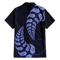 Blue New Zealand Paisley Silver Fern Family Matching Summer Maxi Dress and Hawaiian Shirt Aotearoa Maori LT14 - Polynesian Pride