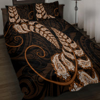 Brown New Zealand Paisley Silver Fern Quilt Bed Set Aotearoa Maori LT14 - Polynesian Pride